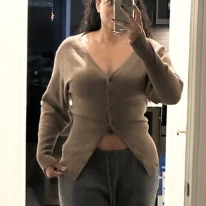 & Other Stories Taupe Cardigan Sweater